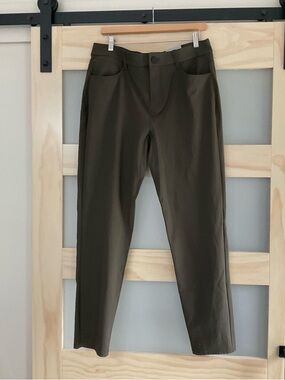 Zella Driver 5-Pocket Pants Olive Green 34x30 Slim Fit Performance Stretch NWT